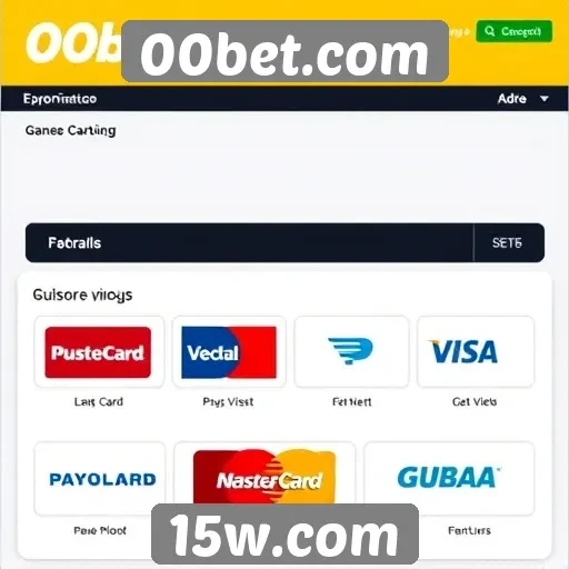 Opções de pagamento disponíveis no 00bet.com